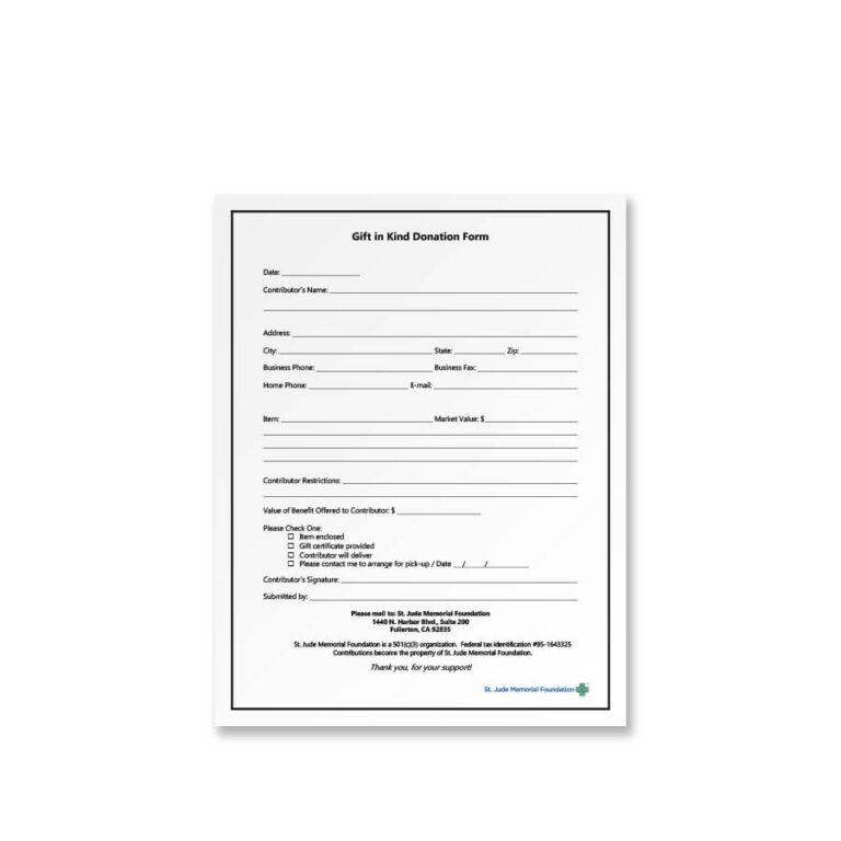 St Jude's Printable Donation Form 2020 Printable Word Searches
